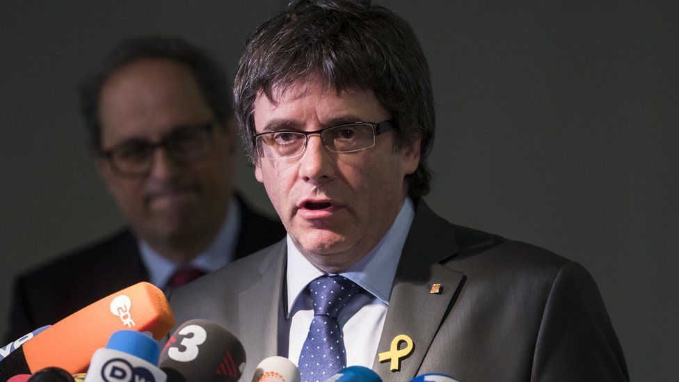 The treason case against Puigdemont is on hold